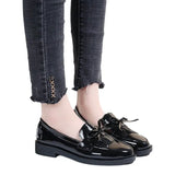 Breakj Heel Single Shoes Women Fashion Spring And Autumn New Women's Shoes Bow Small Leather Shoes Large Size Loafers