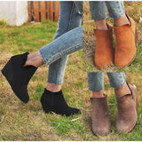 High Boots Wedges Heels Woman 2021 Ankle Boots Female Fashion Zip Ladies Short Shoes Footwear Winter Pumps Plus Size