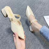 Breakj And Cool Slippers Women's Summer 2025 Bag Head Half Slippers Korean Version Of The Inside And Outside Two High And Women's Shoes Super