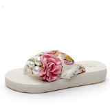 High Heel Women's Beach Slippers for Women In Summer with Thick Heeled Sandals Flower Wedge Slippers Women house
