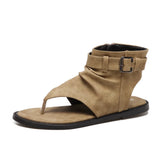 Heel Sandals Women's Large Size 2024 New Ethnic Style Students' Summer Sandals Gao Bang Roman