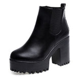 New Women's Boots Round Head Waterproof Table High And Coarse And Martin Short Boots Women's