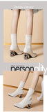Women's Boots TGHDOF Fabric High Heel Autumn Sock Boots Women Fashion Zipper Pumps Pointed Toe Slip on Zapatos Para