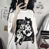 gothic tops anime streetwear Harajuku tshirts punk street t shirt vintage plus size clothing summer t-shirt graphic