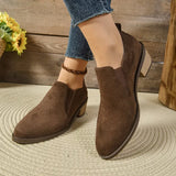 Breakj 36-43-43-Yard Women's Shoes In The Spring And Autumn Of 2025 Pointed Thick Heel Deep Mouth Single Shoes Simple Heel Heel Shoes