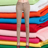 Top Quality Women Pencil Pants Slim Trousers Woman Jeans Solid Girls Sweet Candy Color Femme