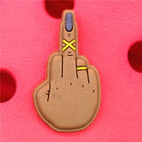 1pcs Shoe Charms Pride Swear Middle Finger Gesture Boo Shoe Accessories Decoration fit Croc Jibz Party Kids