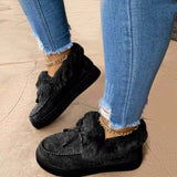 Breakj Autumn And Winter Women's Cotton Boots Plus Thick Low Help To Keep Warm Wool Cotton Shoes