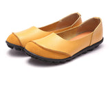 Breakj Lazy Shoes Cow Skin Bean Shoes Women's Shoes Beef Ribs Bottom Flats Mother Shoes Casual Large Size Women's Singles Shoes