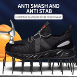 Shoe Men Safety Work Shoes with Steel Toe Cap Puncture-Proof Ankle Boots Lightweight Breathable Man Sneakers
