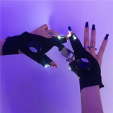 LED half finger light gloves, cool function, men and women can bring fabric is breathable