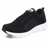 Mesh Sneakers 2021 New Breathable Women Flat Shoes Lightweight Casual Sports Shoes Ladies Lace-up Non-slip Sneakers