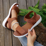 Breakj Summer New Large-Size Flat-Bottomed Magic Sandals Women Wear Simple And Comfortable
