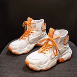 Sneakers Shoes Casual Platform Shoes Fashion Breathable Thick Sole Tenis Baskets Femme 2021 High Top Chunky Sneakers