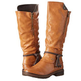 Mid-calf Boots Women's Zip High Boots Woman Keep Warm Low Heels Ladies Comfort Shoes Western Boots Female Drop