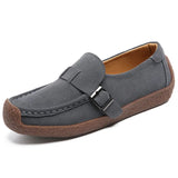 Breakj And Autumn New Women's Shoes Snail Shoes Leather Casual Sneakers Flat Bean Bean Shoes Female Mother