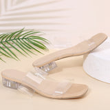 Fashion Summer Women Sandals Shoes Luxury Beach Ladies Clear Sandal Comfortable High Heels Woman Transparent Medium Heel