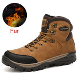 Split Leather Men Waterproof Warm Boots Men Casual Shoes Fashion Ankle Boots For Men High Top Outdoor Winter Men