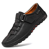 Leather Men Casual Shoes Fashion Sneakers Handmade Mens Loafers Moccasins Breathable Slip on Boat Shoes Plus Size