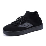 Trend Men Casual Shoes Mesh Breathable Light Unisex Sneakers Soft Comfort Wear-resisting Footwear Black All-match