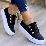 For Women 2022 Autumn Woman Flats Vulcanize Shoes Solid Ladies Bordered Sneakers Casual Female Flat Footwear Plus Size