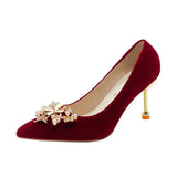 Breakj Wedding Shoes Bridal Shoes Wear Not Tired Show The Main Wedding Dress High Heel Single Shoes Comfortable Coarse High-Size High-Heeled High-Heeled
