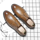 Breakj Men's Casual Shoes Lacing Block Business Shoes 37 Fashion Tide Shoes