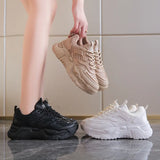 2023 Dad Shoes Women's Mesh Single Shoes Flat And Versatile Small White Shoes Low Top Sneakers Casual Shoes Single
