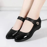 De Mujeres Women Cute Sweet Red Slip on High Heel Shoes Lady Casual Comfortable Autumn Pumps Female Black Shoes