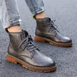 Shoes Autumn Winter Boots Retro Style Ankle Boots Lace Up Casual Boots High-top Shoes For Men Wear-resistant Zapatos