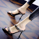 Sandals One-Word Flip-Flops 2024 Summer New Sexy Open-Toed Women's Shoes Wear Semi-Slippers With Thin