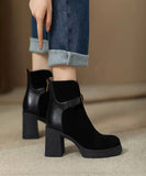 Breakj Your Eyes Into The Thick Bottom And Splicing Short Fashion Boots Women Autumn And Winter After The Zipper Frosting High And Short