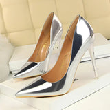 Breakj Fashion Metal Heel Heels Women's Shoes High Heel Shallow Pointed Sexy