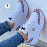 Breakj Women's Casual Wedge Heel Sneakers 2024 New Plus Size Strap With A Single Size
