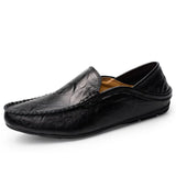 Leather Men Casual Shoes Italian Men Loafers Moccasins Slip On Men's Flats Breathable Hollow Out Male Driving