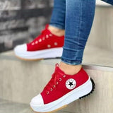 Breakj 2023 New Low-Top Single Shoes Women's Thick-Sing Canvas Shoes Women's Canvas Pine Cream Bottoms Of Large Women's