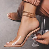 Size Crystal Slippers Women Wear The Word Transparent Band Leopard Pattern Hate The Sky Cool Slipper