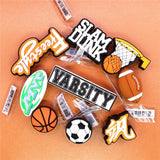 Ball Game Style PVC Shoe Charms Decorations Mini Basketball Soccer Rugby Designer Shoes Buckle Accessories Croc