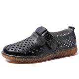 Women's Mother Female Genuine Leather White Shoes Sandals Loafers Moccasins Hook Loop Outdoor Cool Beach Summer