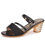 Summer New Korean Sandals Women's Thick Heels And Open Toes With One Shoe And Two Women's Shoes With Thick