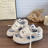 Breakj Niche Casual Sneakers Women In The Autumn Of 2025 New Round Head Student Bread Shoes Low Help Thick-Solle Shoes