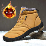 Men Hiking Shoes Winter Boots Keep Warm Plush Waterproof Ankle Boots Outdoor Non-slip High-top Zapatos Outdoor Hombre