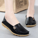 Flats Shoes Slip On Genuine Leather Loafers For Women's Moccasins Loafers Flats Ladies Shoes Plus Size Sapato