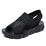 Sandals 2021 Summer Mesh Soft Bottom Casual Breathable Walking Shoes Flat Student Flat Shoes Sandalia Female Plus