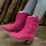 Breakj New Autumn And Winter Women's Boots Large-Size Pure Color Fashion Coarse And Pointed Martin