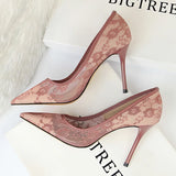 Breakj Sexy Show Thin High Heels Women's Shoes Thin Heel High Heel Shallow Pointed Mesh