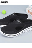 For Women Mesh Breathable Comfortable Flat Shoes Outdoor Lightweight Slip On Couple Shoes Walking Sport Sandals