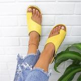 New Women Slippers Flat Sole Casual Soft Big Toe Foot Sandal Women Shoes Comfy Platform