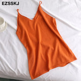 basic V-NECK camisole Summer knit Tank top Women strap basic cashmere camis female casual solid knit tank