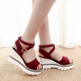 Summer New Slope Heel Rhinestone Word Sandal Women's Waterproof Platform With Platform Platform Women's